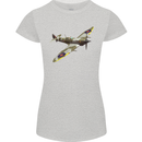 A Supermarine Spitfire Fying Solo Womens Petite Cut T-Shirt Sports Grey