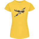 A Supermarine Spitfire Fying Solo Womens Petite Cut T-Shirt Yellow