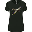 A Supermarine Spitfire Fying Solo Womens Wider Cut T-Shirt Black