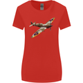 A Supermarine Spitfire Fying Solo Womens Wider Cut T-Shirt Red
