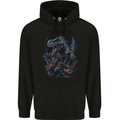 A T-Rex Dinosaur in a Prehistoric Forest Childrens Kids Hoodie Black