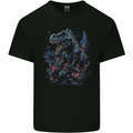 A T-Rex Dinosaur in a Prehistoric Forest Kids T-Shirt Childrens Black