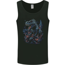 A T-Rex Dinosaur in a Prehistoric Forest Mens Vest Tank Top Black