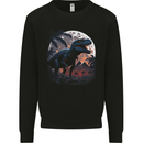 A T-Rex in Front of the Moon Dinosaurs Kids Sweatshirt Jumper Black