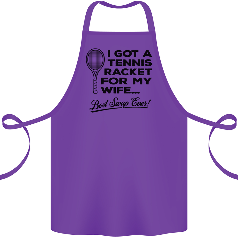 A Tennis Racket for My Wife Best Swap Ever! Cotton Apron 100% Organic Purple