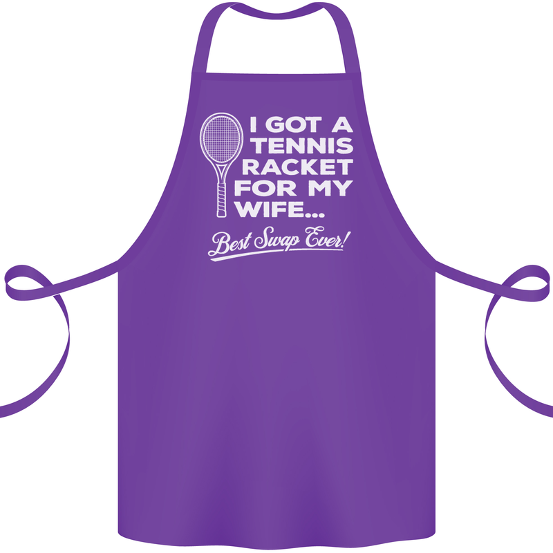 A Tennis Racket for My Wife Best Swap Ever! Cotton Apron 100% Organic Purple