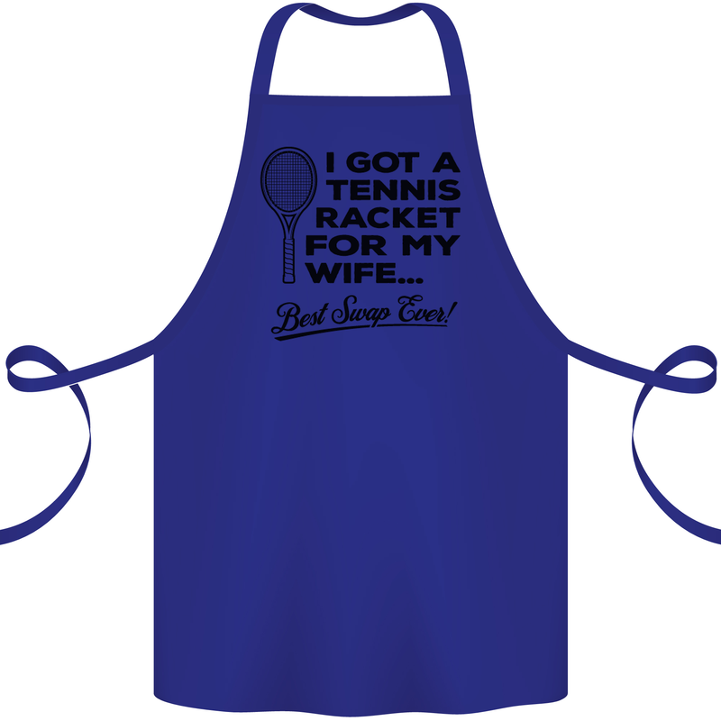 A Tennis Racket for My Wife Best Swap Ever! Cotton Apron 100% Organic Royal Blue