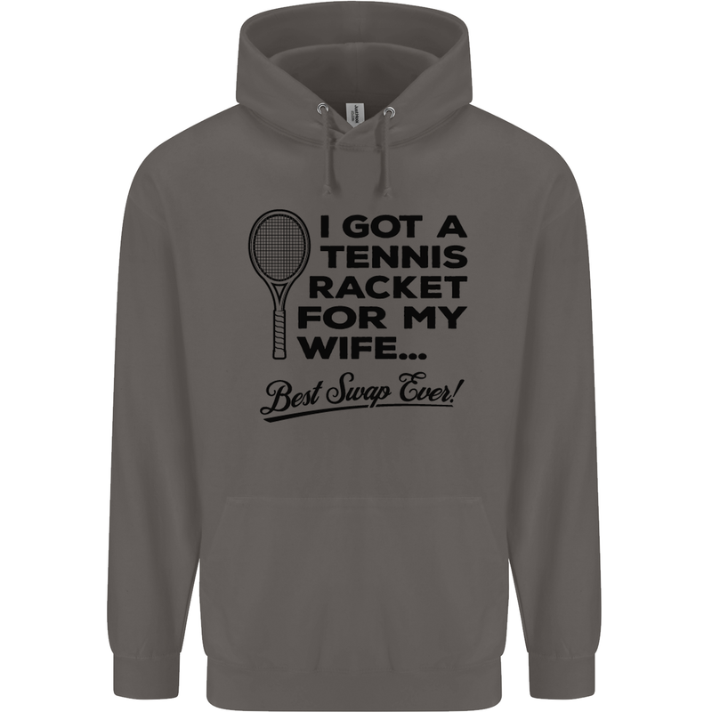 A Tennis Racket for My Wife Best Swap Ever! Mens 80% Cotton Hoodie Charcoal