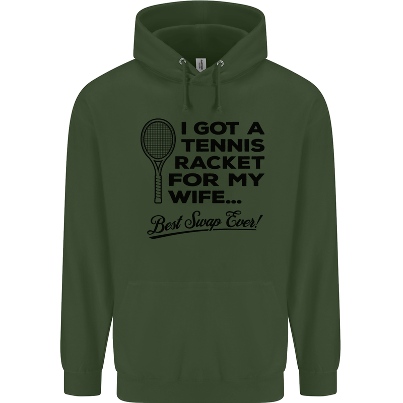 A Tennis Racket for My Wife Best Swap Ever! Mens 80% Cotton Hoodie Forest Green