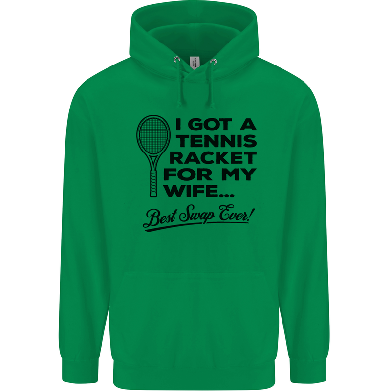 A Tennis Racket for My Wife Best Swap Ever! Mens 80% Cotton Hoodie Irish Green