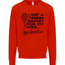 A Tennis Racket for My Wife Best Swap Ever! Mens Sweatshirt Jumper Bright Red
