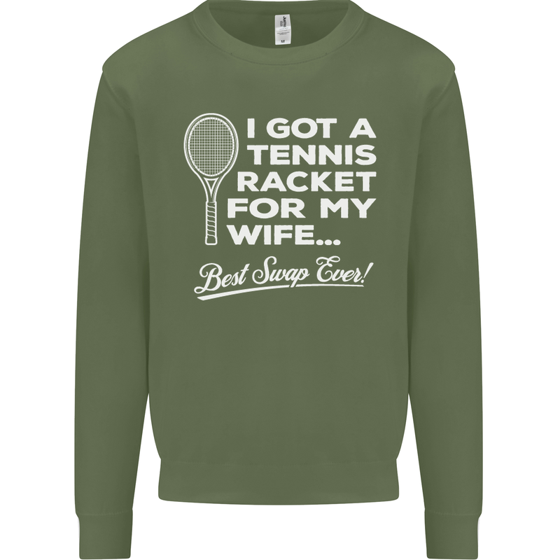A Tennis Racket for My Wife Best Swap Ever! Mens Sweatshirt Jumper xx