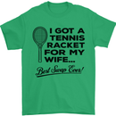 A Tennis Racket for My Wife Best Swap Ever! Mens T-Shirt Cotton Gildan Irish Green