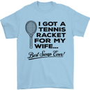 A Tennis Racket for My Wife Best Swap Ever! Mens T-Shirt Cotton Gildan Light Blue