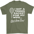 A Tennis Racket for My Wife Best Swap Ever! Mens T-Shirt Cotton Gildan Military Green