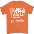 A Tennis Racket for My Wife Best Swap Ever! Mens T-Shirt Cotton Gildan Orange