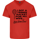 A Tennis Racket for My Wife Best Swap Ever! Mens V-Neck Cotton T-Shirt Red