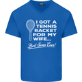 A Tennis Racket for My Wife Best Swap Ever! Mens V-Neck Cotton T-Shirt Royal Blue