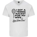 A Tennis Racket for My Wife Best Swap Ever! Mens V-Neck Cotton T-Shirt White