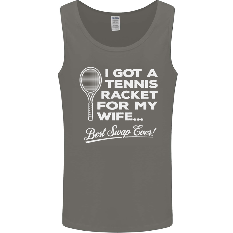 A Tennis Racket for My Wife Best Swap Ever! Mens Vest Tank Top Charcoal