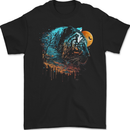 A Tiger and Moon Mens Gildan Cotton T-Shirt Black