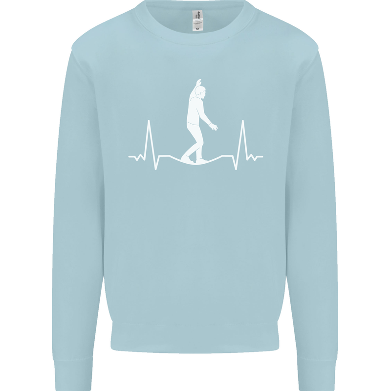 A Tightrope Walker Walking Funambulism Kids Sweatshirt Jumper Light Blue