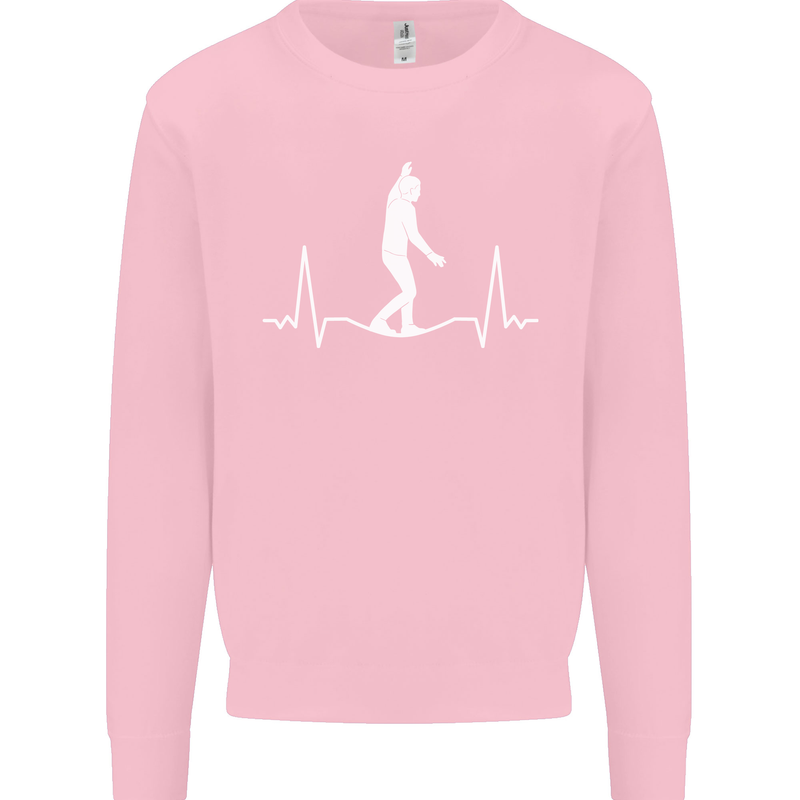 A Tightrope Walker Walking Funambulism Kids Sweatshirt Jumper Light Pink