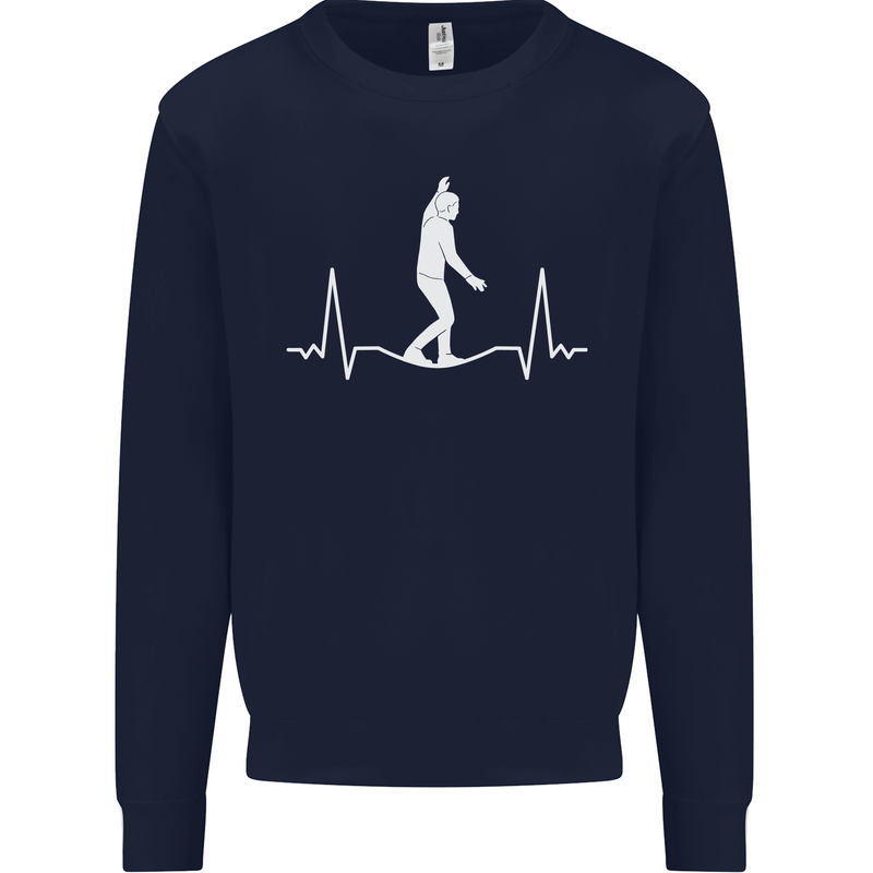 A Tightrope Walker Walking Funambulism Kids Sweatshirt Jumper Navy Blue