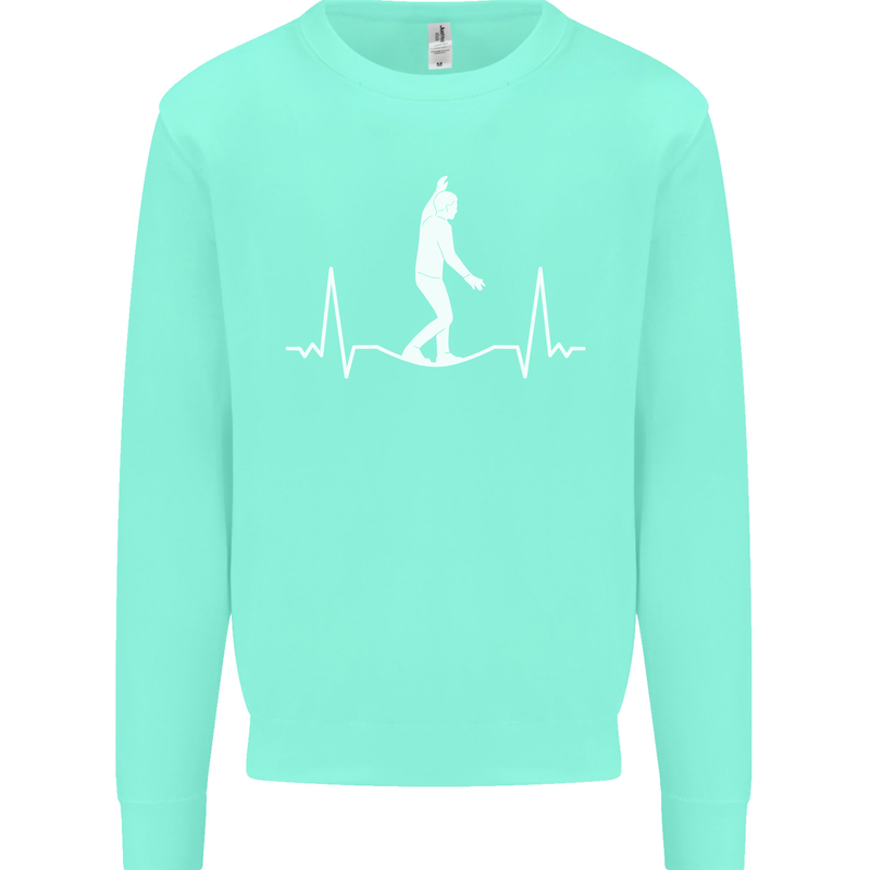 A Tightrope Walker Walking Funambulism Kids Sweatshirt Jumper Peppermint