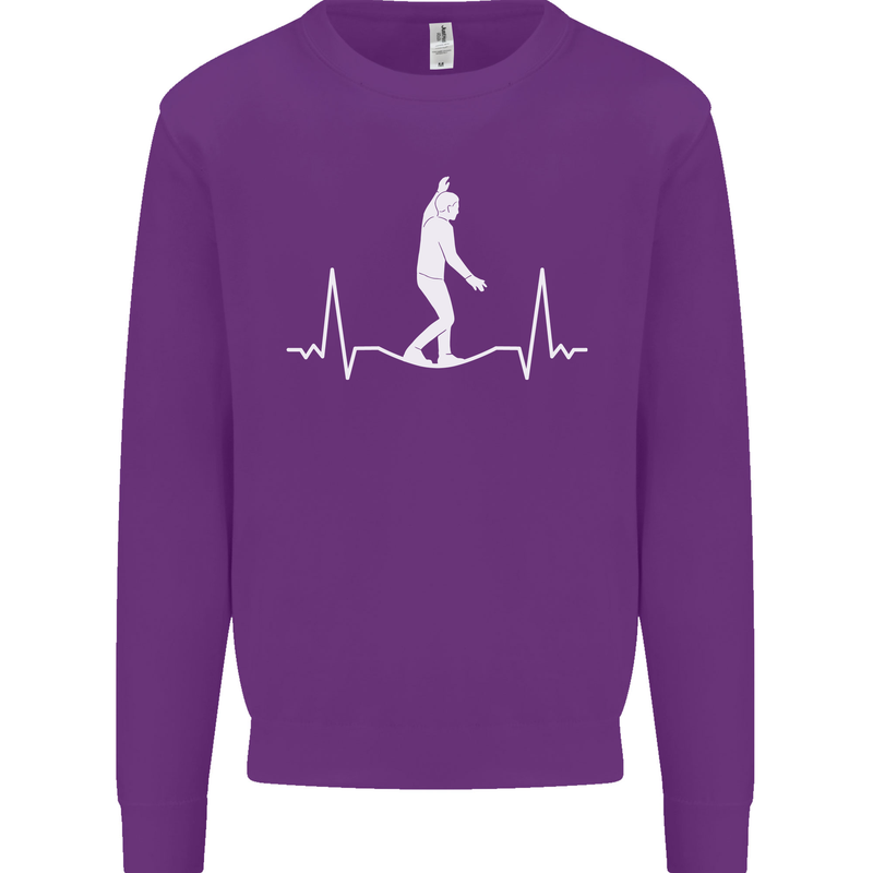 A Tightrope Walker Walking Funambulism Kids Sweatshirt Jumper Purple