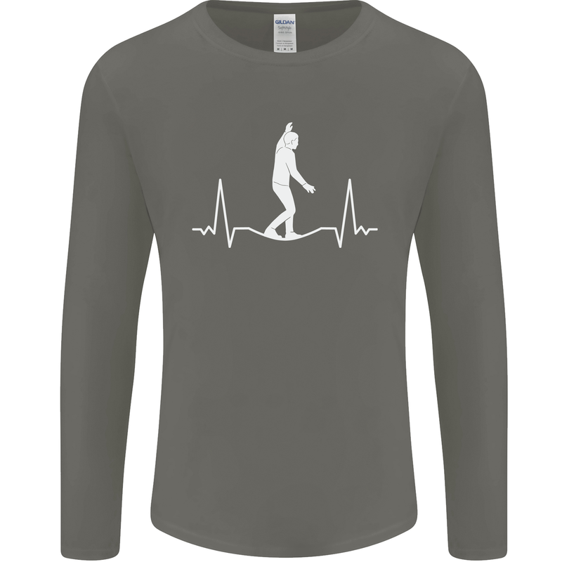 A Tightrope Walker Walking Funambulism Mens Long Sleeve T-Shirt Charcoal
