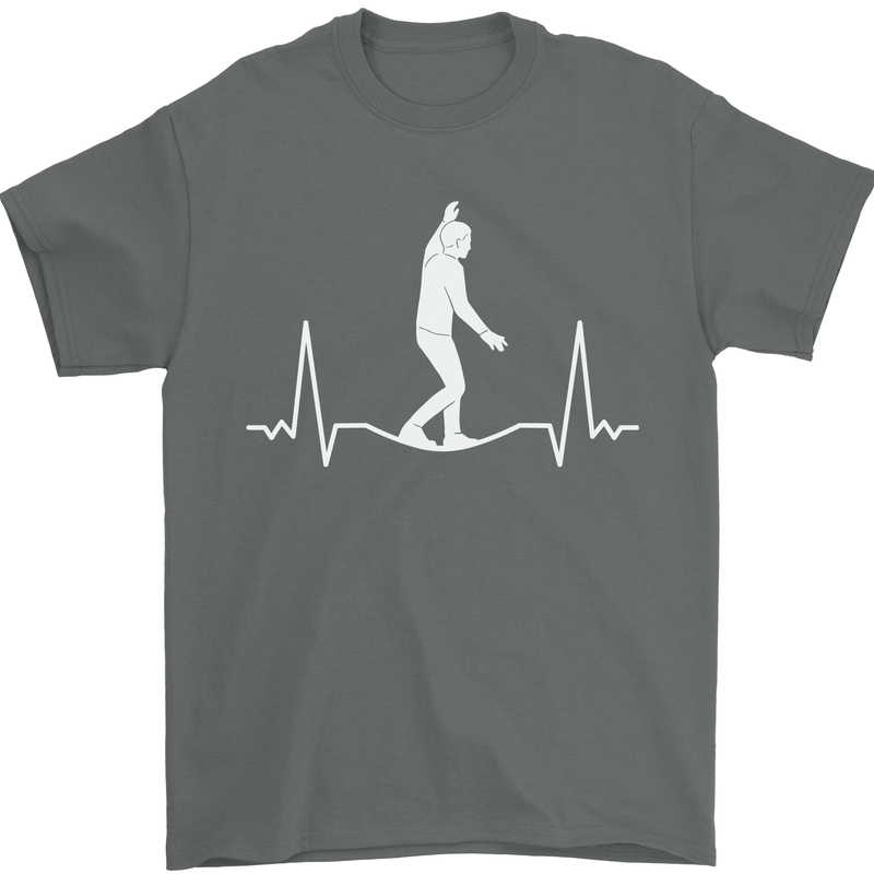 A Tightrope Walker Walking Funambulism Mens T-Shirt 100% Cotton Charcoal