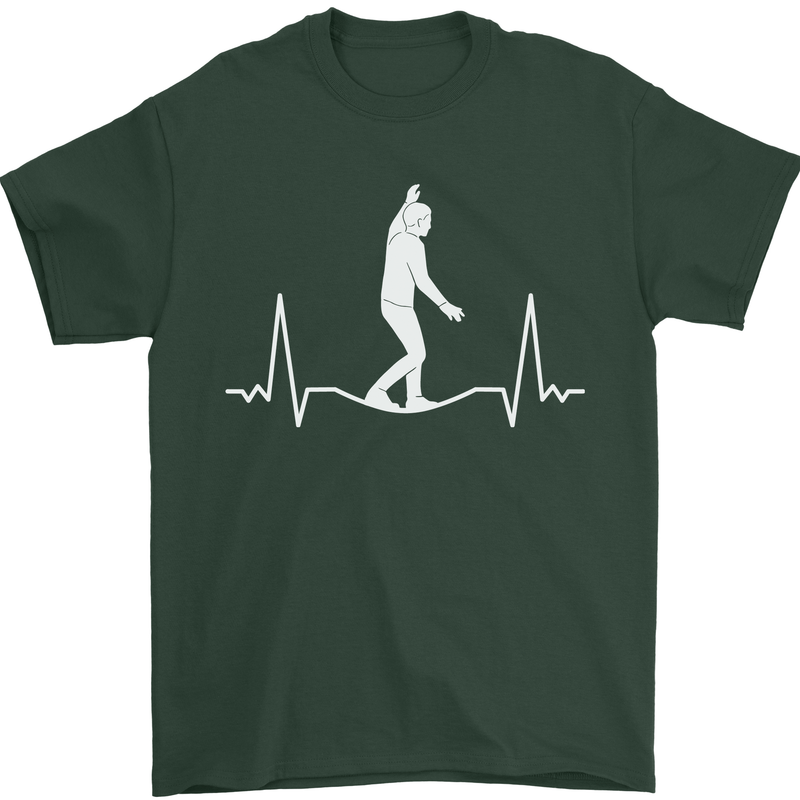 A Tightrope Walker Walking Funambulism Mens T-Shirt 100% Cotton Forest Green