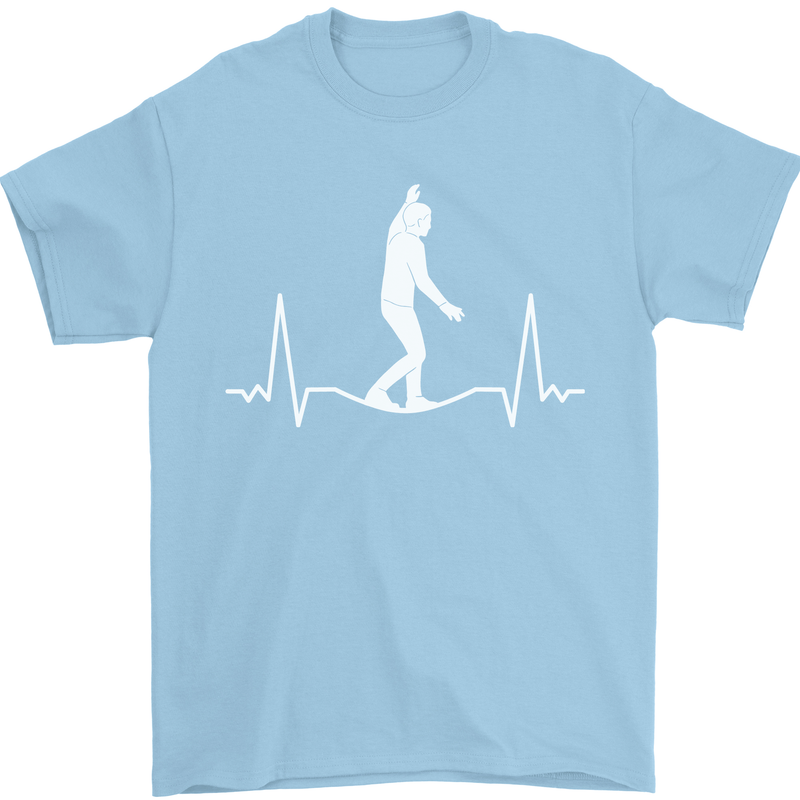 A Tightrope Walker Walking Funambulism Mens T-Shirt 100% Cotton Light Blue