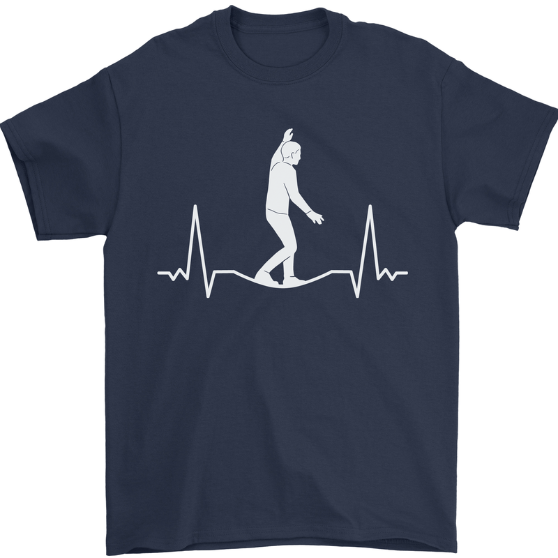 A Tightrope Walker Walking Funambulism Mens T-Shirt 100% Cotton Navy Blue