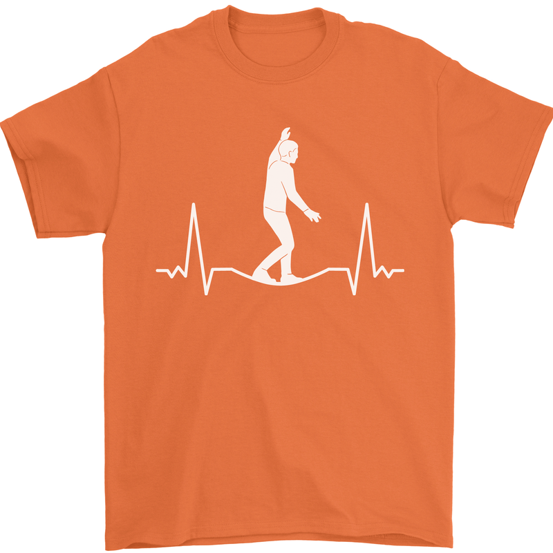A Tightrope Walker Walking Funambulism Mens T-Shirt 100% Cotton Orange