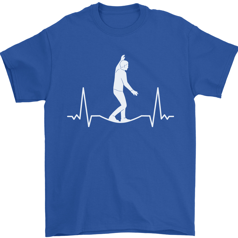 A Tightrope Walker Walking Funambulism Mens T-Shirt 100% Cotton Royal Blue