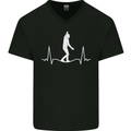 A Tightrope Walker Walking Funambulism Mens V-Neck Cotton T-Shirt Black