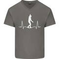 A Tightrope Walker Walking Funambulism Mens V-Neck Cotton T-Shirt Charcoal