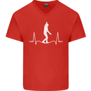 A Tightrope Walker Walking Funambulism Mens V-Neck Cotton T-Shirt Red