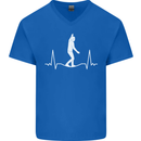 A Tightrope Walker Walking Funambulism Mens V-Neck Cotton T-Shirt Royal Blue