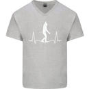 A Tightrope Walker Walking Funambulism Mens V-Neck Cotton T-Shirt Sports Grey