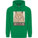 A Tired Cat Childrens Kids Hoodie Irish Green