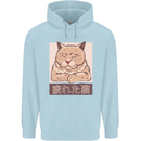 A Tired Cat Childrens Kids Hoodie Light Blue