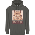 A Tired Cat Childrens Kids Hoodie Storm Grey