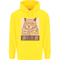 A Tired Cat Childrens Kids Hoodie Yellow