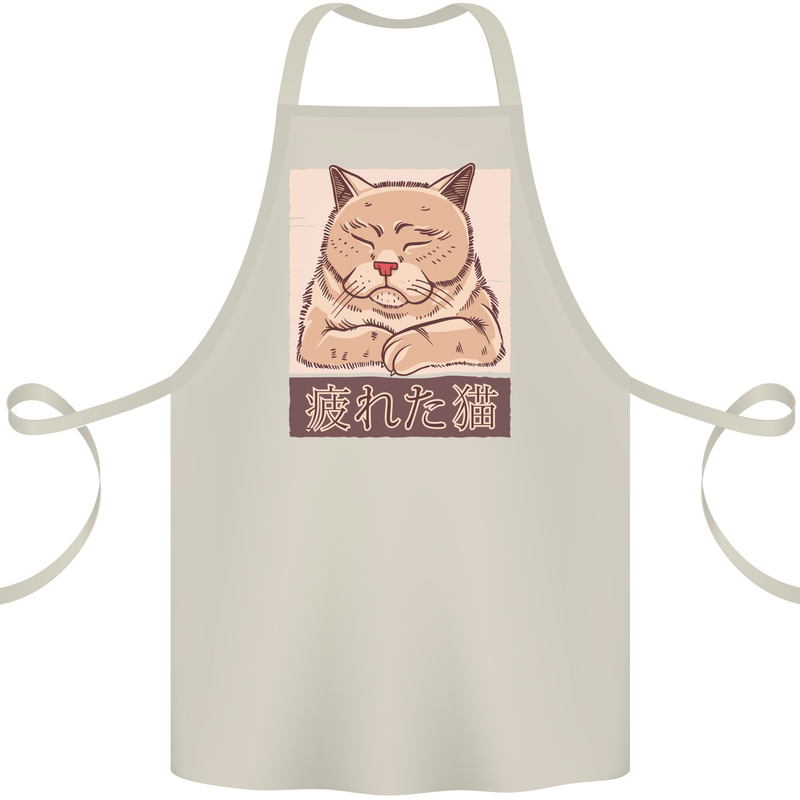 A Tired Cat Cotton Apron 100% Organic Natural