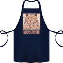 A Tired Cat Cotton Apron 100% Organic Navy Blue