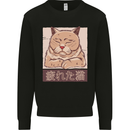 A Tired Cat Kids Sweatshirt Jumper Black