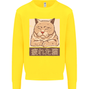 A Tired Cat Kids Sweatshirt Jumper Yellow